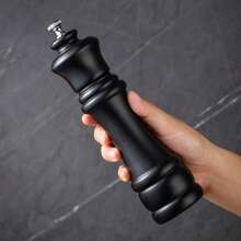 1 pieza/2 piezas/3 piezas Molino de pimienta y salero de madera manual estilo Teppanyaki con soporte