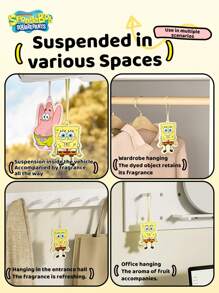 SPONGEBOB 3 Stücke Autoduft Aromatherapie Lufterfrischer - lang anhaltender Duft, Autoduftbaum für Innenraum, Autoduftbaum