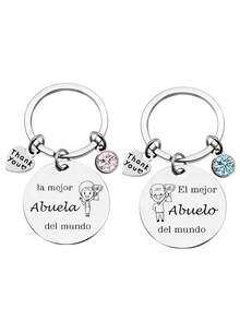 1pc/2pcs Stainless Steel Keychain - "The Greatest Grandparents Ever" Engraved Grandma And Grandpa Trophy Design, Ideal For Birthday, Christmas And Thank You Gifts Gifts For Mother, Father, Graduation, And Teacher - Multicolor - View 15
