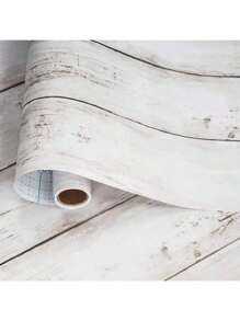 1 Roll Of White Wood Grain Self-Adhesive Wall Strips With Thickened DIY Waterproof Moisture-Proof Easy To Clean And Removable Stickers Kitchen Decor