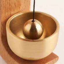 1pc Japanese Style Wind Chime - Steady Brass Bell With Wooden Hook, Suitable For Home Decor And Door Entry Alert, Unique Style Mini Wind Chime, Home Decoration | Elegant Decor Piece | Aesthetic Appeal