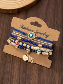 6pcs/Set Exotic Style Bracelets For Women, Suitable For Daily Casual, Party Wearing