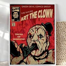 1PC Classic Movie Art The Clown Poster Sticker Coffee House Bar Home Decor Figures Home Decoration Painting Wall Art Bedroom Cartoons Decor Wallpaper Wall Bedroom Decoration - Frameless - Multicolor - View 23
