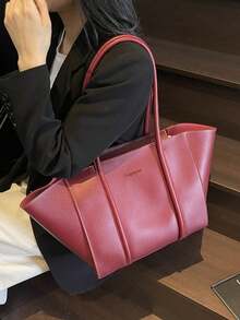 Minimalist Vintage Underarm Bag, Large Capacity Mother-Daughter Tote Perfect For Daily Commute, Premium Materials, Lightweight Durability, And Classic Style - Black - View 3