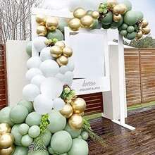 114 pièces Kit d'arche de ballons vert olive, Kit de guirlande de ballons vert sauge, Kit de ballons confettis vert blanc or pour décorations de fête d'anniversaire, décoration de fête de la jungle, cadeaux d'été, mariage, retour à l'école, fournitures scolaires, décoration de chambre