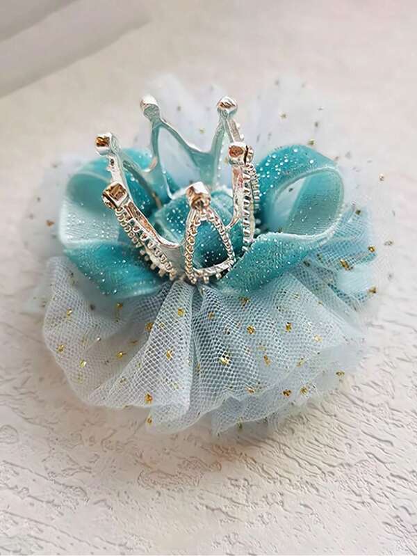 1 pieza Pequeño clip con corona para el cabello de niña, accesorio de corona de princesa, diadema tridimensional, clip para el cabello de bebé y niña pequeña para festivales