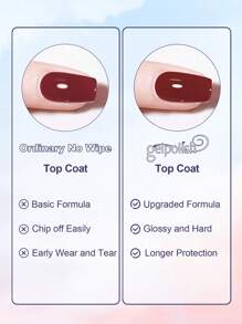 3 Stücke Gel-Überlack ohne Abwischen, glänzendes Finish und langanhaltend, Soak-Off-LED-Nagellampe-Gel, Geschenke für Frauen