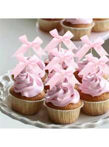 Pink Bow Cake Decorations, Suitable For Baking, Wedding Desserts, Parties, Birthdays, Cake & Cupcake Decor