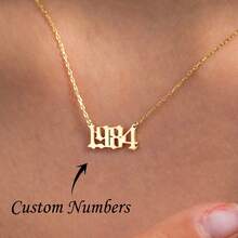 Personalized Numeric Necklace | Customized Year Date Necklace | Golden Lucky Number Jewelry | Personalized Necklace | Gift For Her - Multicolor - View 2