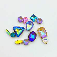 50pcs Mix Color Mix Shapes Sew On Crystal Rhinestone Sew On Flatback Gold Claw Rhinestone For DIY Craft, Clothes, Shoes, Dress, Jewelry Charms Making
