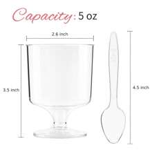 36/20/10 Pcs Transparent Dessert Cups (With Spoons), 5oz Pudding Cups, Appetizer, Mousse, Tiramisu, Ice Cream, Yogurt, Snow Cone Cups - Great For Birthday Party, Wedding, Baby Shower, Catering, Cocktail, Buffet, Graduation, Holiday Event