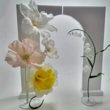 1pc Plastic Flower Backdrop With Water Base For Wedding,59 Inch Flexible Bending Flower Arch Set, Balloon Arch Stand Kit,Bridal Shower, Engagement, Christmas, Birthday Party Decorations