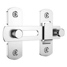 1/2pcs Stainless Steel No-Drill Thickened Door Lock Buckle, Household Safety Bolt Sliding Door Buckle, Pet Cage Door Industrial Lock Buckle, Wooden Door House Door Anti-Theft Lock Buckle Small Door Lock