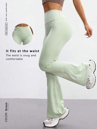 FWH Pantalones elegantes, versátiles y estilizantes de estilo europeo, con cintura alta, piernas anchas y efecto levantador de glúteos, ideales para yoga y ejercicio físico.