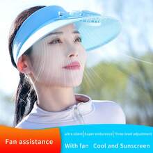 Sombrero con ventilador alimentado por USB, protección solar para mujeres para exteriores, sombrero ventilado, batería de ión de litio de 300mAh - Multicolor - Ver 6