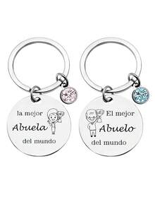 1pc/2pcs Stainless Steel Keychain - "The Greatest Grandparents Ever" Engraved Grandma And Grandpa Trophy Design, Ideal For Birthday, Christmas And Thank You Gifts Gifts For Mother, Father, Graduation, And Teacher - Multicolor - View 17