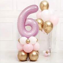 23pcs/Set Blue Pink Crown Number 1 To 9 Balloons Upright 1st Birthday Party Decorations Baby Shower Balloon