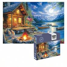 1000PCS Starry Night Puzzle, Decompression Mini Puzzle Toys With Jigsaw Pieces And Drawing Paper, Best Gift For Adults Artwork And Family Game - Starry Sky - Moonlight Hut - Dolphins - Ocean World Puzzle - High Difficulty Puzzle - Leisure And Stress Relief - Gifts