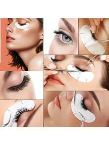 100pcs/Pack False Eyelash Extension Strips, Eyelash Extension Tools, Eyelash Extension Pads, Lint-Free Eye Patches, Gentle & Non-Irritating, Suitable For All Eye Types, For Eyelash Extensions - White - View 5