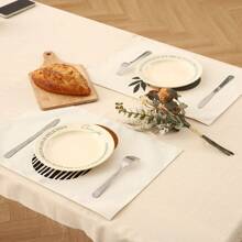 1 Stück/4 Stücke/6 Stücke Tischset für die tägliche Dekoration, Tischsets aus Leinen in gedeckten Farben, schmutzabweisende Tischsets, geeignet für Zuhause, Esszimmer und Restaurant, Tischdekoration, Heimtextilien