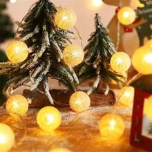 10/20 LED Luces de cadena de bolas de algodón Luces de bolas de algodón Luces de hadas de bolas de algodón para dormitorio, Día de San Valentín, boda, Navidad, Halloween, fiesta de Acción de Gracias, Navidad, decoración del hogar