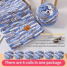 6 écheveaux de laine + 1 accessoire ours Écharpe faite main DIY Laine chenille avec petit ours, laine épaisse en pack, cadeau pour lui/elle