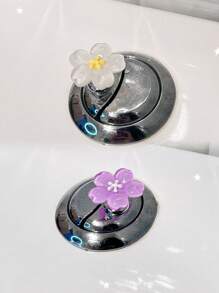 2 Pc Pear Blossom With A Clear Color And A Beautiful, Shiny Flower Shape, An Auxiliary Button For Flushing The Toilet Tank, A Standing Decoration For Nail Art Enthusiasts To Protect Their Nails, A Desktop, And A Car Interior