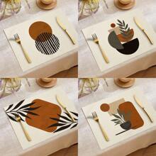 1 Stück/4 Stücke/6 Stücke Tischset für die tägliche Dekoration, Tischsets aus Leinen in gedeckten Farben, schmutzabweisende Tischsets, geeignet für Zuhause, Esszimmer und Restaurant, Tischdekoration, Heimtextilien