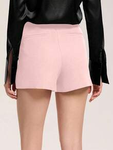 Women's Solid Color High Waist All-Match Skorts, Casual & Versatile - Pink - View 2
