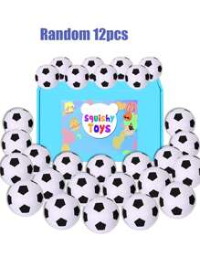 2/6/12 pièces Balles anti-stress en forme de ballon de foot, balles de foot en mousse douce, jouets à presser pour les sports, récompenses pour carnaval, thème fête des sports (aléatoire)