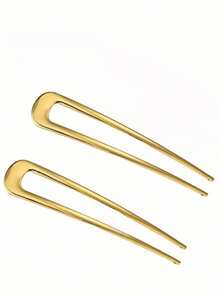 1 st. U-formad hårnål i glänsande metall för kvinnor, 14 cm, elegant och mångsidig håraccessoar, hårförlängning, hårnålar, huvudaccessoarer, håraccessoarer för kvinnor - Multifärgad - Visa 3