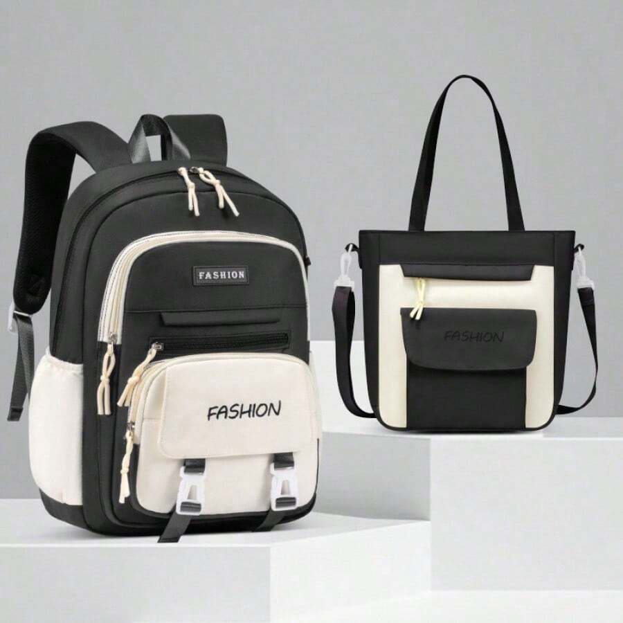 S School Bags Are Short And Light - Black School Bag + Handbag - View 1