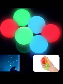 1/3/5 piezas Bolas que brillan en la oscuridad para el techo, bolas brillantes, bolas pegajosas para la pared, bolas brillantes a granel para regalos de cumpleaños y graduación