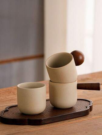 1 Set Japanese Style Ceramic Espresso Cup, Handmade Pottery Mug For Enjoying Coffee In Daily Life