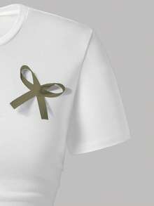 Tween Girl Butterfly Print Short Sleeve Shirt And Cargo Pants - White - View 5