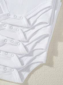 Set de 5 piezas de mamelucos para bebés, monos lindos blancos para bebé/niña con tirantes