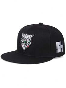 1pc New Arrival Diamond-Embroidered Letter Flat Brim Baseball Cap Sun Protection Street Style Unisex Couple Hat