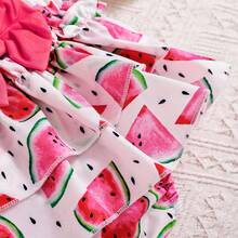 Half Way To One Newborn Baby Girls Birthday Outfits Letter Print Romper Bodysuit Top + Strawberry/Ice Cream/Orange/Watermelon Print Shorts + Bow Headband 3Pcs Clothes Set - 彩色 - 查看 10
