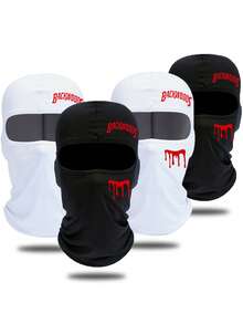 4 件/2 件/1 件字母印花滑雪面罩巴拉克拉法帽面罩男女款防紫外线防风围巾适用于滑雪板摩托车