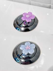 2 Pc Pear Blossom With A Clear Color And A Beautiful, Shiny Flower Shape, An Auxiliary Button For Flushing The Toilet Tank, A Standing Decoration For Nail Art Enthusiasts To Protect Their Nails, A Desktop, And A Car Interior