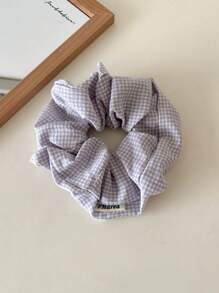 Korean Style Cute Dopamine Plaid Large Scrunchie Gentle Soft Bun Elastic Hair Ties Ponytail Holder, New Design Scrunchies Scrunchy Hair Ties