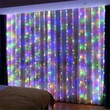 1 Stück USB Vorhang Lichterkette, 8 Beleuchtungsmodi, warm/weiß/farbwechselnd, mit Fernbedienung, geeignet für Zuhause, Schlafzimmer, Weihnachtsbaum, Halloween, Erntedankfest, Hochzeitsfeier, Innendekor, Weihnachtsgeschenk