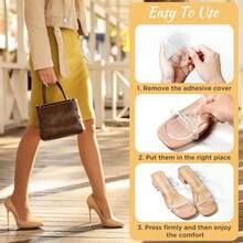 2/4/10片装透明硅胶防滑鞋垫 - 适用于女士夏季高跟鞋和凉鞋，防磨前脚掌，半码鞋垫，波浪纹理防滑，礼品之选