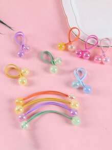 14pcs Candy Colored Burst Headbands Children's Hair Accessories Wrapped Around Hair Ropes High Elastic Rubber Bands Tied In Ponytails Headband Accessories ﻿