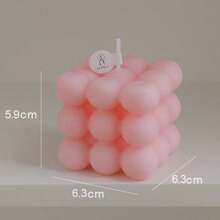 1pc Bubble Cube Shaped Decorative Smokeless Scented Candle, Household Bedroom Decoration,Gifts Birthday Graduation,Gifts