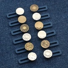 1/5pcs Random Denim Waist Size Extension Artifact, Expandable Pants Waist Elastic Adjustment Button, All-Match Seamless Waist Extender, Jeans Waist Adjustable Buckle, Stretchable Button, Waist Size Alteration (Random Color & Style)
