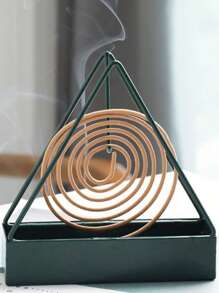 2pcs Triangle Iron Mosquito Coil Holder With Plastic Socket, Creative Home Hanging Incense Burner, Random Color