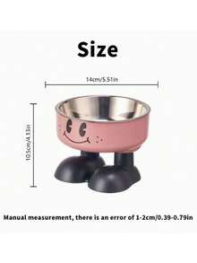 1pcNon-Slip Large Capacity Stainless Steel Pet Bowl – Raised Neck-Protecting Bowl For Dogs And Cats - Multicolor - View 6