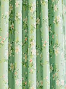 1pc 100% Blackout Curtain, Multiple Styles Available, Rod Pocket Design For Easy Installation. Floral Patterns Suitable For Various Room Windows Decoration, Living Room, Balcony, Bedroom, Hotel. Room Divider Curtain, Office Partition Curtain, Photography Studio Sun Blocking Curtain.
