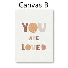 1pc Boho Foot Mushroom You Are Loved Play All Day Be Wild Home Nursery Art Canvas Painting Room Wall Decor Posters Picture Decoration Gift Optional Frame,Wall Art With Frame - Multicolor - View 10